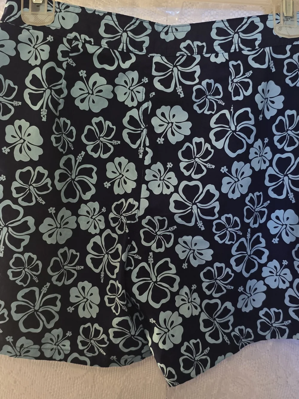 Gap Factory Store Hibiscus Floral Board Shorts Swim Trunks Navy Blue Size 14